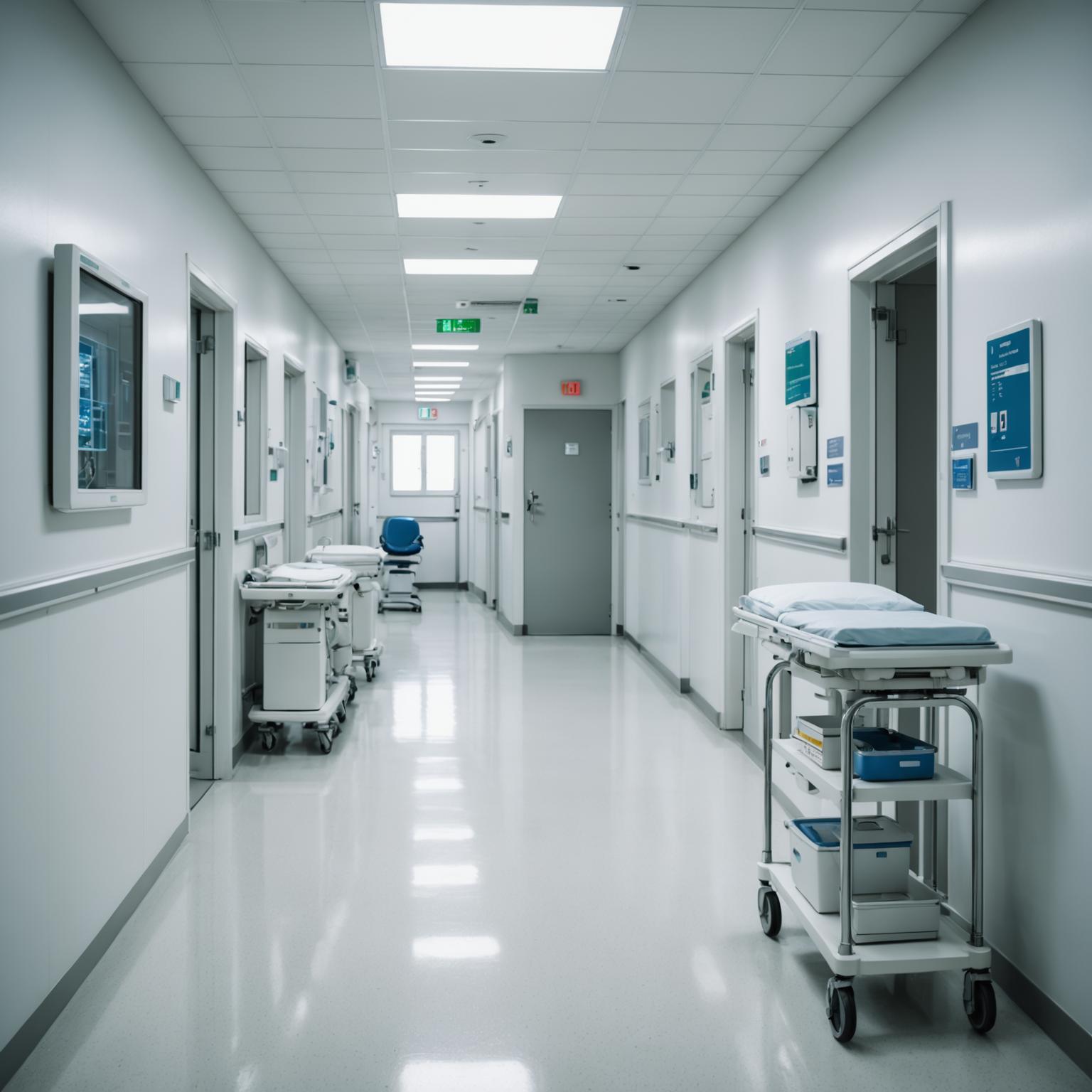 Sterile healthcare facility corridor