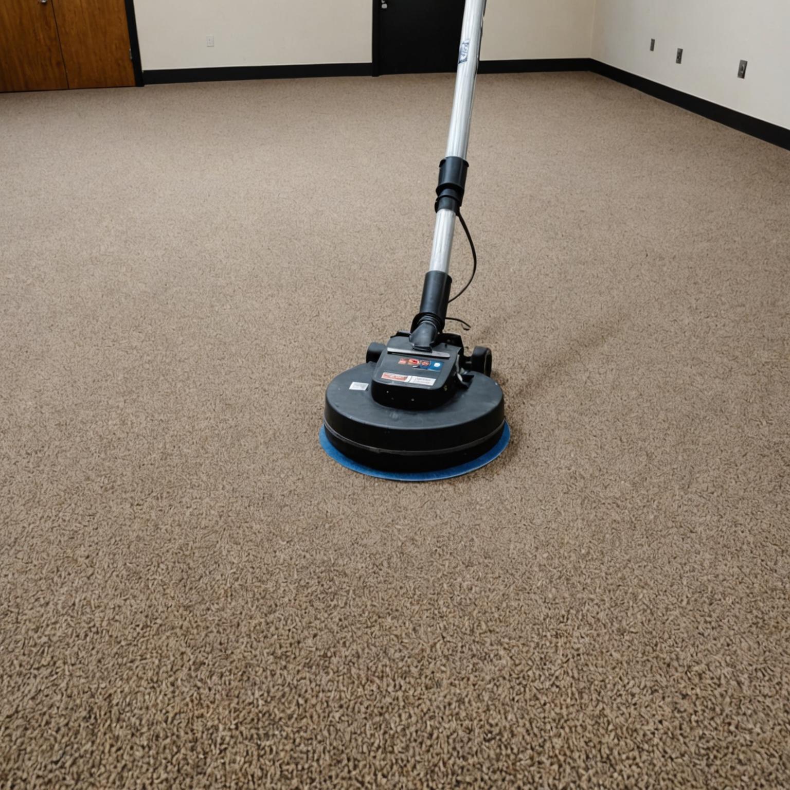 Deep carpet cleaning and restoration in progress