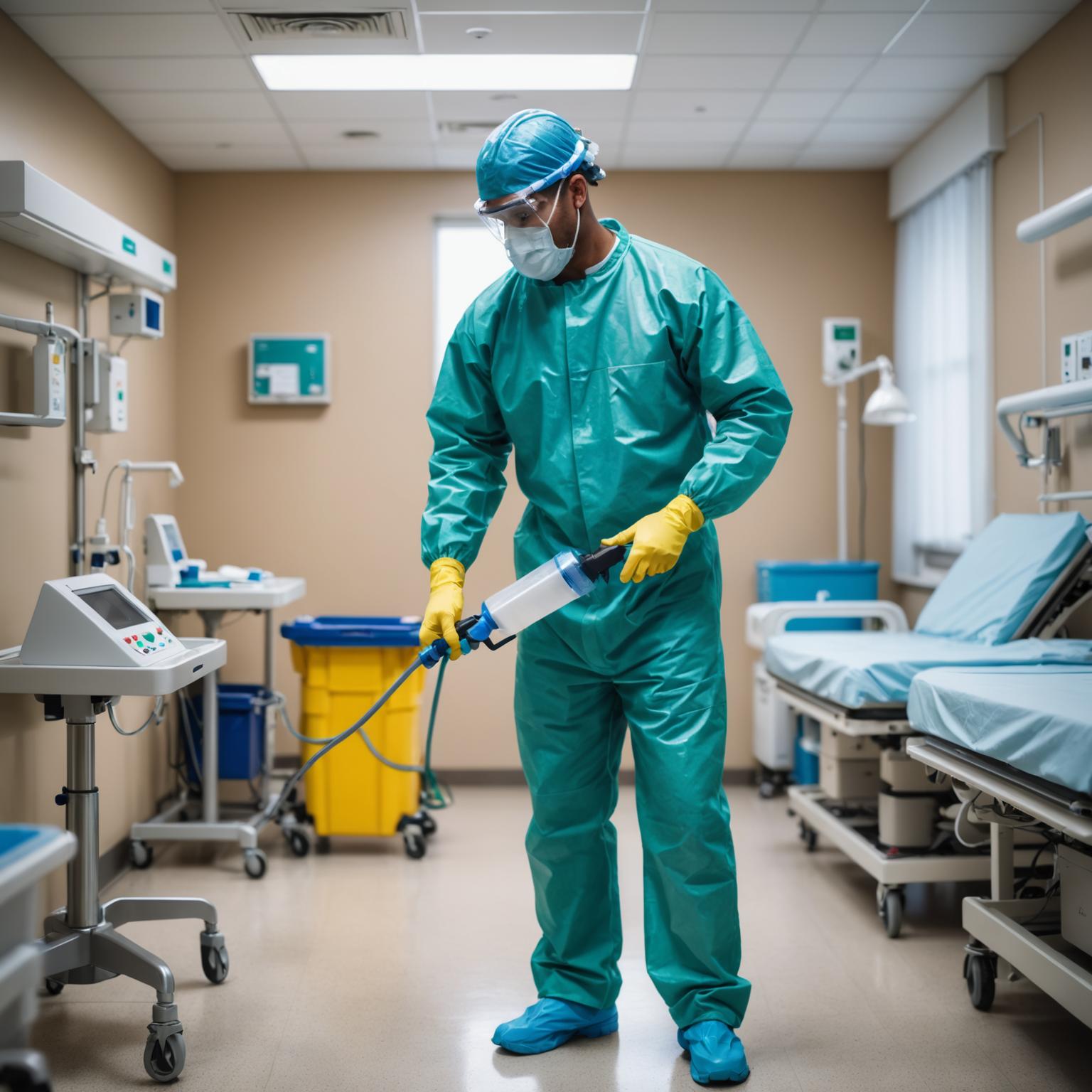 Sterile medical facility environment maintained by professional cleaners